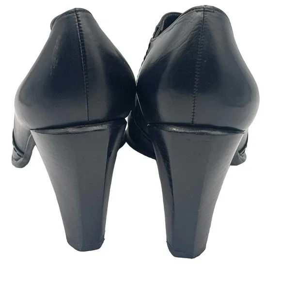 Stuart Weitzman Ankle Heeled Boots Pointed Toe Black Leather Sz 8W 73517 - Picture 5 of 15